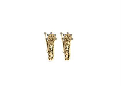 Gold Plated CZ Studded Saint Jude Earring